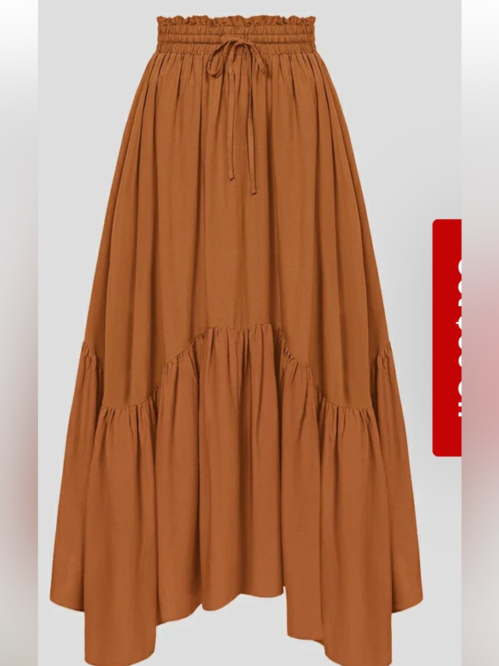 Scarlet Darkness High Waist Tiered Renaissance Maxi Skirt Gothic Orange Large - Picture 3 of 10